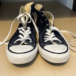 Navy converse high tops